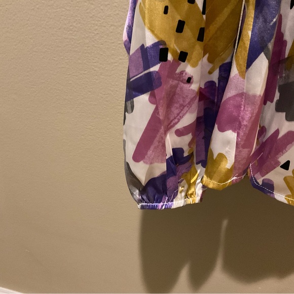 NWT Emily Wonder Medium Purple, Gold and Grey V-Neckline Blouse - Picture 7 of 7